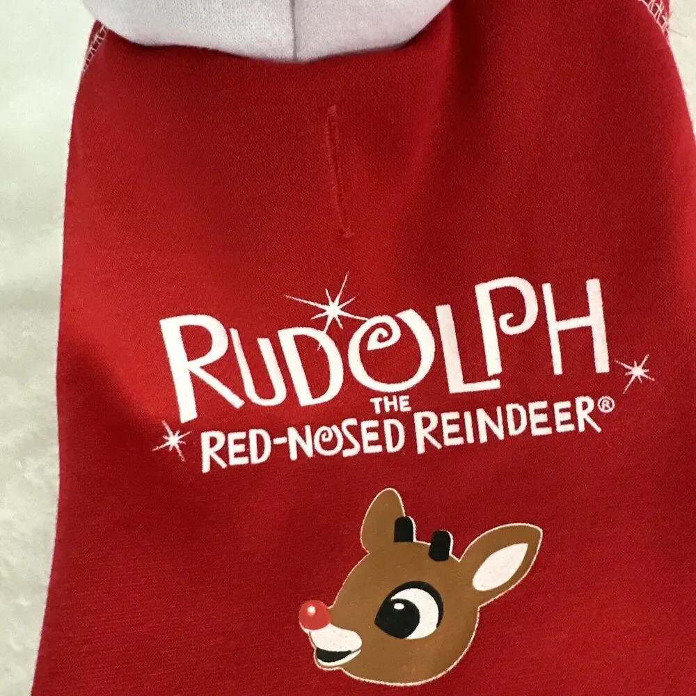NEW Rudolph the Red-Nosed Reindeer Pet Dog‎ Hoodie Size XS 11-13